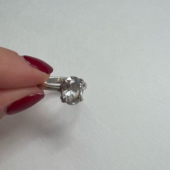 925 Silver ring with Center stone - 7.5 - Picture 5 of 5